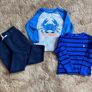 Bundle of Boys Long Sleeve Tees and Sweats - 3T